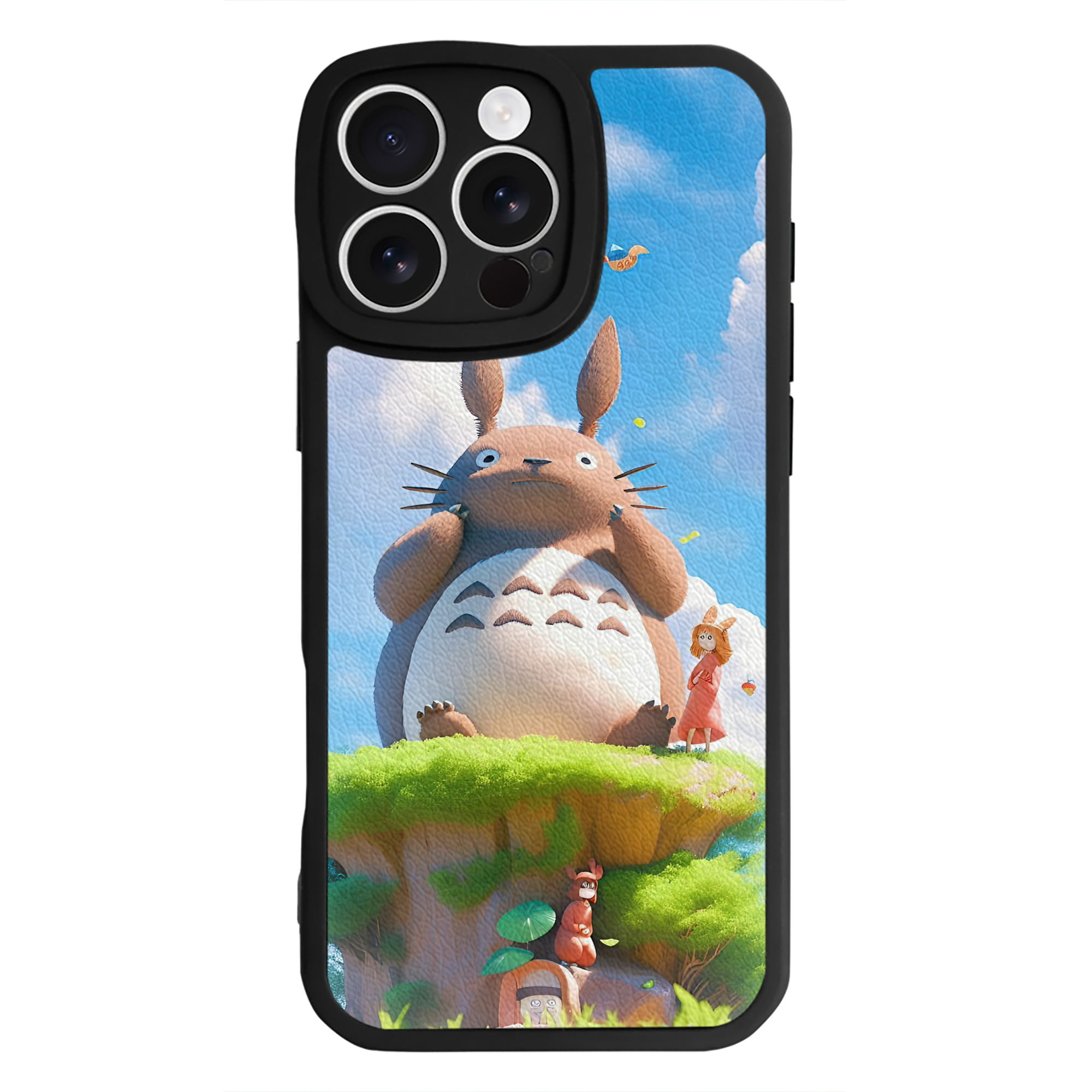 （画像用） となりのトトロ 草壁メイ 草壁サツキ My Neighbor Totoro Satsuki Kusakabe Mei Kusakabe 【iPhone 16シリーズ対応】シリコンスマホケース（レザー調） 材質：シリコン